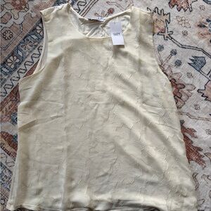 Cream Sleeveless Floral Top